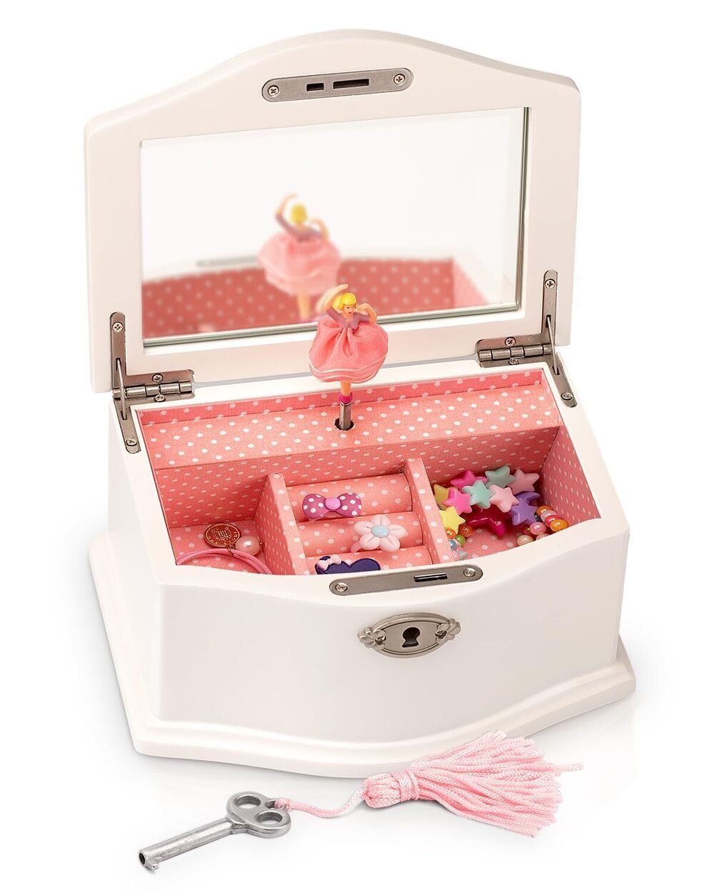 9876 Elle Jewelry Box - Ballerina Jewelry Organizer and Swan Lake Wind-Up